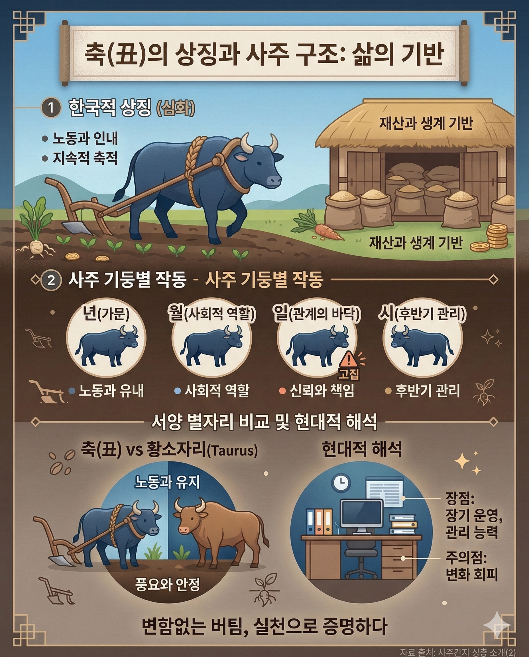 사주간지에서의 12지신 심층 소개(2) : 丑(축), 소 이미지 3