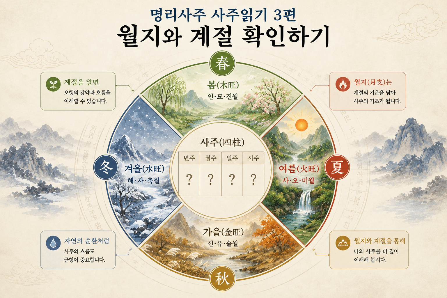 명리사주 사주읽기 3편: 월지와 계절 확인하기