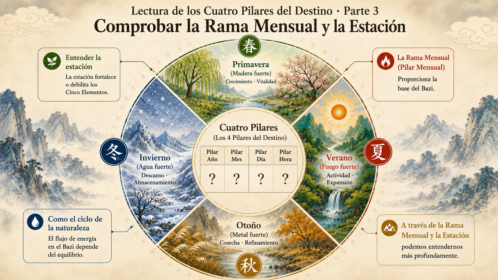 Lectura de los Cuatro Pilares, Parte 3: Identificación de la Rama del Mes y la Estación